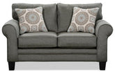 Amara Fabric Loveseat - Steel