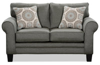 Amara Fabric Loveseat - Steel