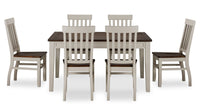 Rebecca 7-Piece Dining Set - Ivory/Driftwood