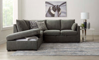 Delta Sectional with Right-Facing Pop-Up Bed - Grey