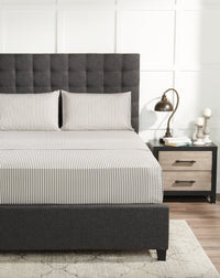 Archie 4-Piece Queen Cotton Sheet Set - Dark Grey